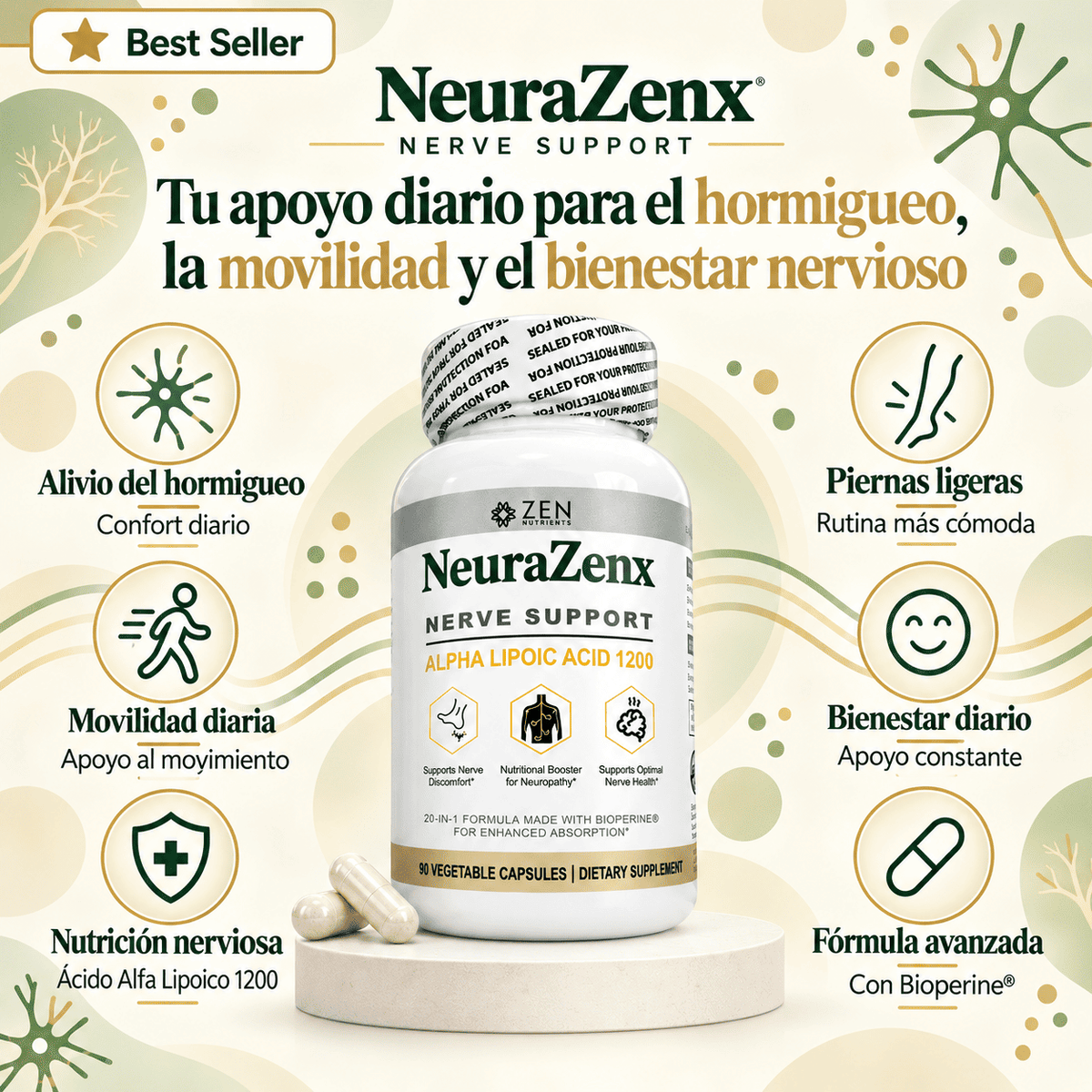 NEURAZENX® X 60 CAPS | ¡Oferta 2x1! Elimina el hormigueo y recupera la movilidad