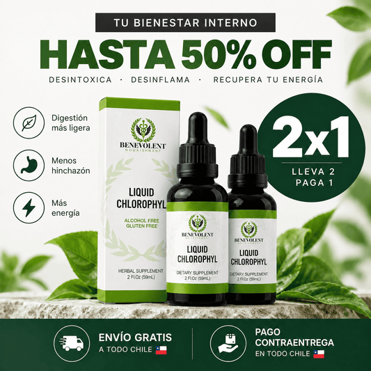 Clorofila Líquida Benevolent® XL 60 ml x 2 | ¡Oferta 2x1! Apoya tu Bienestar Digestivo