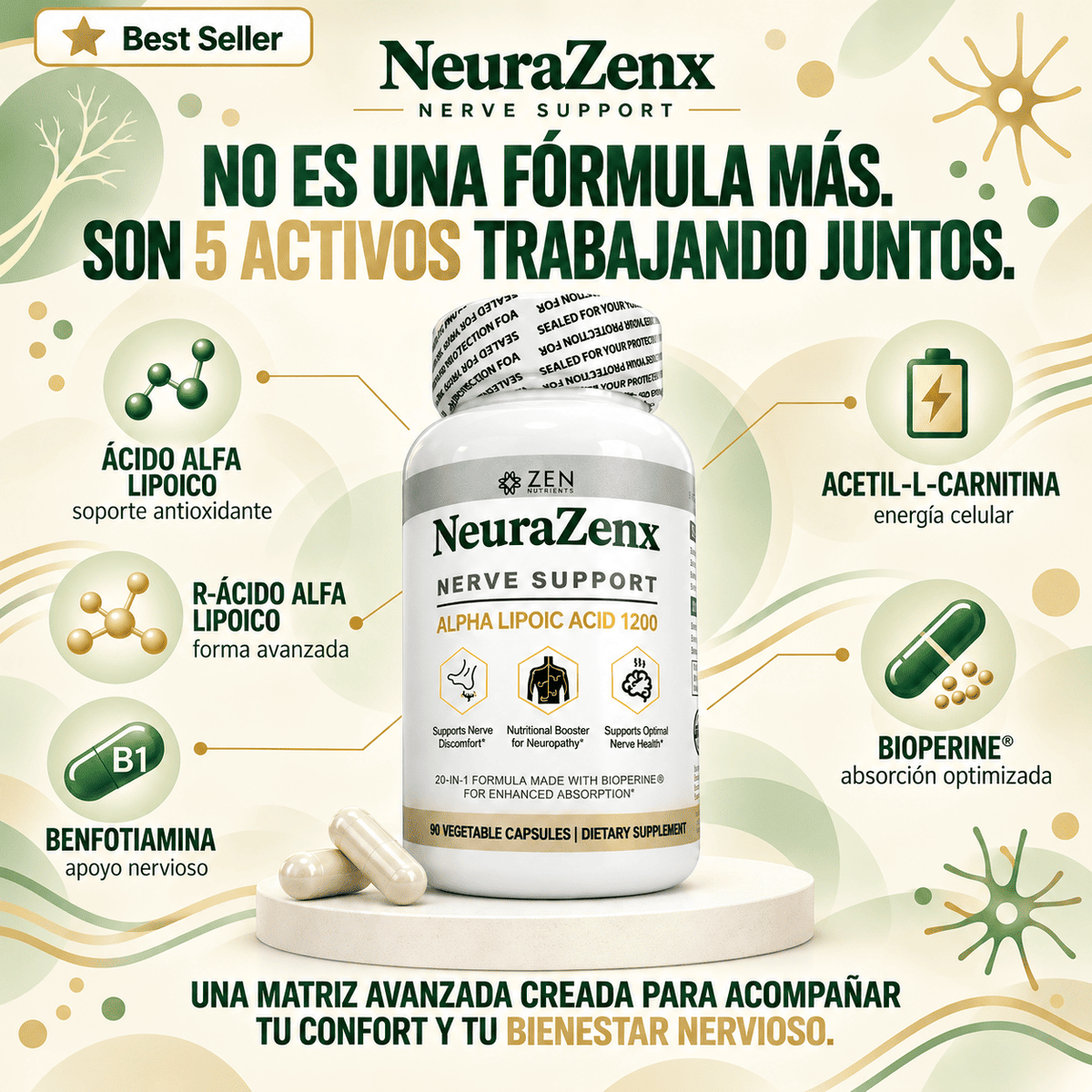 NEURAZENX® X 60 CAPS | ¡Oferta 2x1! Elimina el hormigueo y recupera la movilidad